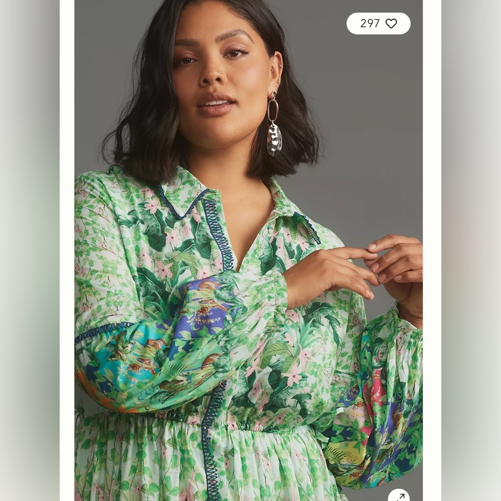 Anthropologie the Eleanora Long Sleeve Maxi Dress Size L - Picture 5 of 16